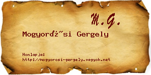 Mogyorósi Gergely névjegykártya